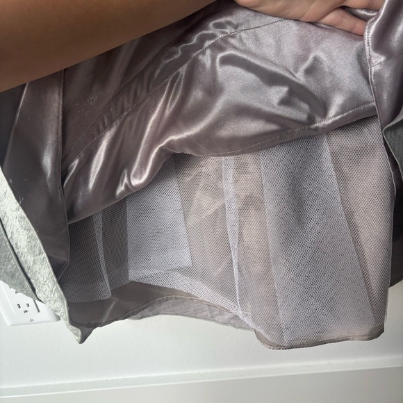 Adrianna Papell Silver Gray Tiered Layered Cocktail Sheath Dress Formal Maxi - Picture 9 of 10